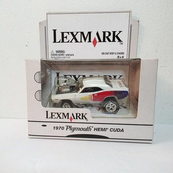 Johnny Lightning Lexmark Printers White '70 Hemi Cuda Die Cast Car - Picture 1 of 7